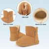 imageCIOR Toddler Snow Boots for Girls Boys Winter Warm Kids Button Boots Outdoor Shoes013schestnut