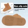 imageCIOR Toddler Snow Boots for Girls Boys Winter Warm Kids Button Boots Outdoor Shoes013schestnut