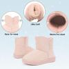 imageCIOR Toddler Snow Boots for Girls Boys Winter Warm Kids Button Boots Outdoor Shoes013spink