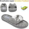 imageCIOR Womens Cozy Memory Foam Spa Thong Flip Flops House Indoor Slippers Plush Gridding Velvet Lining Clog StyleU1MTW01707162light Gray