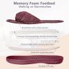 imageCIOR Womens Cozy Memory Foam Spa Thong Flip Flops House Indoor Slippers Plush Gridding Velvet Lining Clog StyleU1MTW01707162wine