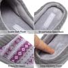 imageCIOR Womens Memory Foam House Slippers Sweater Knit Embroidered Pattern and Ribbed HandKnit CollarU1MTW014Purple3839