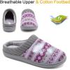 imageCIOR Womens Memory Foam House Slippers Sweater Knit Embroidered Pattern and Ribbed HandKnit CollarU1MTW014Purple3839