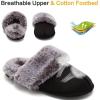 imageCIOR Womens Memory Foam Slippers Faux Fur Lining Slipon Clog Scuff House Shoes Indoor ampamp OutdoorU118WMT01002blackF3839