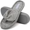 imageCIOR Womens Cozy Memory Foam Spa Thong Flip Flops House Indoor Slippers Plush Gridding Velvet Lining Clog StyleU1MTW01707162light Gray