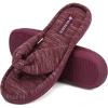 imageCIOR Womens Cozy Memory Foam Spa Thong Flip Flops House Indoor Slippers Plush Gridding Velvet Lining Clog StyleU1MTW01707162wine