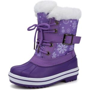 imageCIOR Kids Snow Boots Girls Boys Outdoor Boots Waterproof for Toddler Warm Boots with Fur Lined ToddlerLittle Kids U120WXZ003Purple29