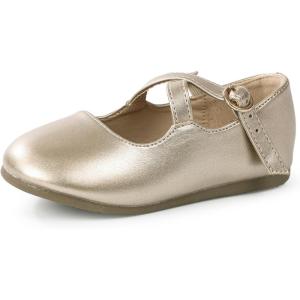 imageCIOR Toddler Girls Ballet Flats Shoes Ballerina Bowknot Jane Mary Princess Dress Shoes for Wedding Party SchoolJgolden
