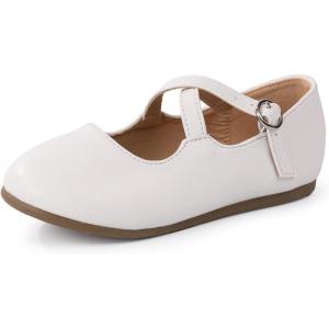 imageCIOR Toddler Girls Ballet Flats Shoes Ballerina Bowknot Jane Mary Princess Dress Shoes for Wedding Party SchoolJwhite