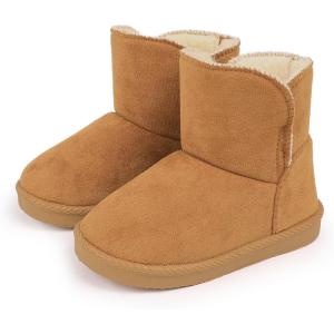 imageCIOR Toddler Snow Boots for Girls Boys Winter Warm Kids Button Boots Outdoor Shoes013schestnut