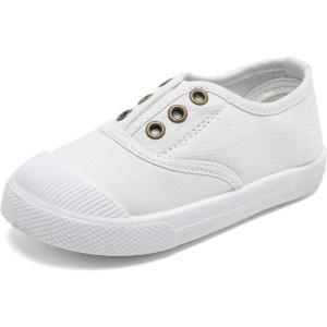 imageKids Canvas Sneaker Slipon Baby Boys Girls Casual Fashion Shoes41white