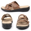 image:imageCIOR Womens Classic Leather Sandals Black Flat Open Toe Arch Support Adjustable Strap Casual Water Resistant Perfect for Beach Street Shopping Dating Vacation Pool PartyYhbrown