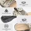 image:imageCIOR Womens Classic Leather Sandals Black Flat Open Toe Arch Support Adjustable Strap Casual Water Resistant Perfect for Beach Street Shopping Dating Vacation Pool PartyBlpewter