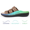 image:imageCIOR Womens Classic Leather Sandals Black Flat Open Toe Arch Support Adjustable Strap Casual Water Resistant Perfect for Beach Street Shopping Dating Vacation Pool PartyBlbrown