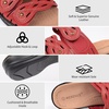 image:imageCIOR Womens Classic Leather Sandals Black Flat Open Toe Arch Support Adjustable Strap Casual Water Resistant Perfect for Beach Street Shopping Dating Vacation Pool PartyBldull Red