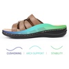image:imageCIOR Womens Classic Leather Sandals Black Flat Open Toe Arch Support Adjustable Strap Casual Water Resistant Perfect for Beach Street Shopping Dating Vacation Pool PartyYhbrown