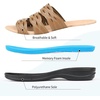 image:imageCIOR Womens Classic Leather Sandals Black Flat Open Toe Arch Support Adjustable Strap Casual Water Resistant Perfect for Beach Street Shopping Dating Vacation Pool PartyBlbrown