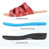 image:imageCIOR Womens Classic Leather Sandals Black Flat Open Toe Arch Support Adjustable Strap Casual Water Resistant Perfect for Beach Street Shopping Dating Vacation Pool PartyYhdull Red