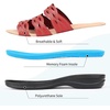 image:imageCIOR Womens Classic Leather Sandals Black Flat Open Toe Arch Support Adjustable Strap Casual Water Resistant Perfect for Beach Street Shopping Dating Vacation Pool PartyBldull Red