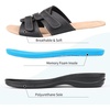 image:imageCIOR Womens Classic Leather Sandals Black Flat Open Toe Arch Support Adjustable Strap Casual Water Resistant Perfect for Beach Street Shopping Dating Vacation Pool PartyYhblack