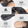 image:imageCIOR Womens Classic Leather Sandals Black Flat Open Toe Arch Support Adjustable Strap Casual Water Resistant Perfect for Beach Street Shopping Dating Vacation Pool PartyYhblack