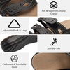 image:imageCIOR Womens Classic Leather Sandals Black Flat Open Toe Arch Support Adjustable Strap Casual Water Resistant Perfect for Beach Street Shopping Dating Vacation Pool Party2022versionblack2