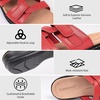 image:imageCIOR Womens Classic Leather Sandals Black Flat Open Toe Arch Support Adjustable Strap Casual Water Resistant Perfect for Beach Street Shopping Dating Vacation Pool PartyYhdull Red