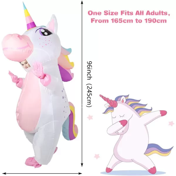 OurWarm Unicorn Inflatable Costume for Adult Funny Halloween Costume Blow Up Unicorn Costume for Halloween Cosplay CostumePink