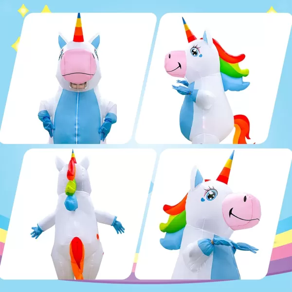 OurWarm Unicorn Inflatable Costume for Adult Funny Halloween Costume Blow Up Unicorn Costume for Halloween Cosplay Costumeblue