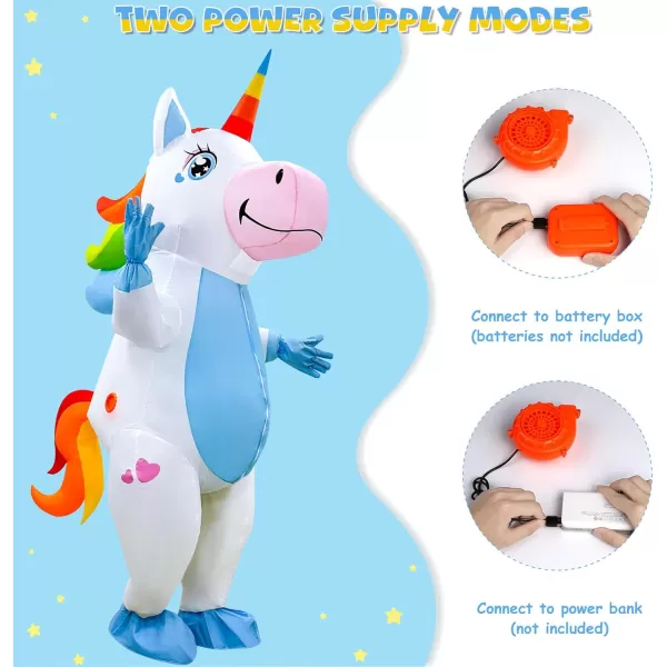 OurWarm Unicorn Inflatable Costume for Adult Funny Halloween Costume Blow Up Unicorn Costume for Halloween Cosplay Costumeblue