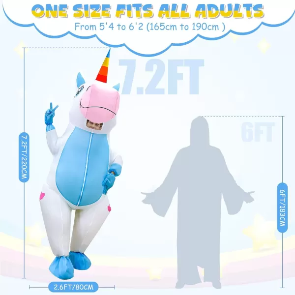 OurWarm Unicorn Inflatable Costume for Adult Funny Halloween Costume Blow Up Unicorn Costume for Halloween Cosplay Costumeblue