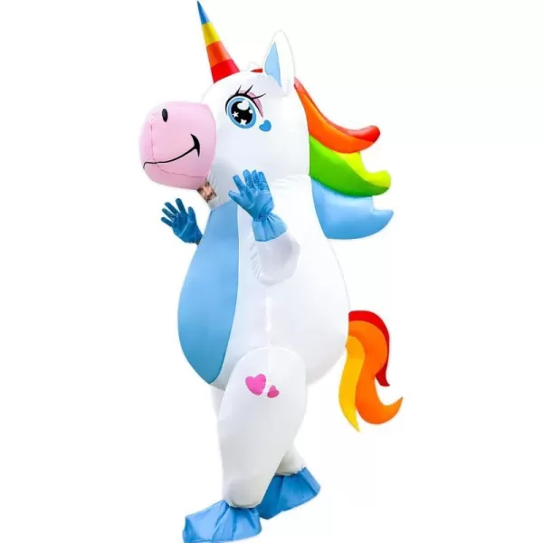 OurWarm Unicorn Inflatable Costume for Adult Funny Halloween Costume Blow Up Unicorn Costume for Halloween Cosplay Costumeblue