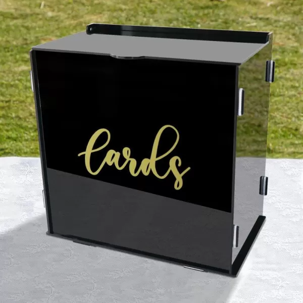 OurWarm Wedding Card Box with Slot Cardboard Gift Card Box for Wedding Reception Greenery Theme DIY Wedding Envelope Money Card Box for Party Graduation Baby Shower Birthday DecorationsGlossy Black