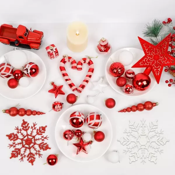 OurWarm 105pcs Christmas Ball Ornaments Shatterproof Christmas Ornaments Sets for Christmas Tree Decorations Holidays Home Party Decorations Tree Ornaments