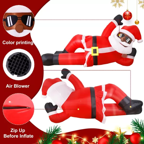 OurWarm 10FT Christmas Inflatables Outdoor Decorations Giant Christmas Inflatable Black Santa Christmas Outdoor Inflatables Christmas Blow Up Yard Decorations for Xmas Outside Lawn Yard Garden10 FT Black Santa