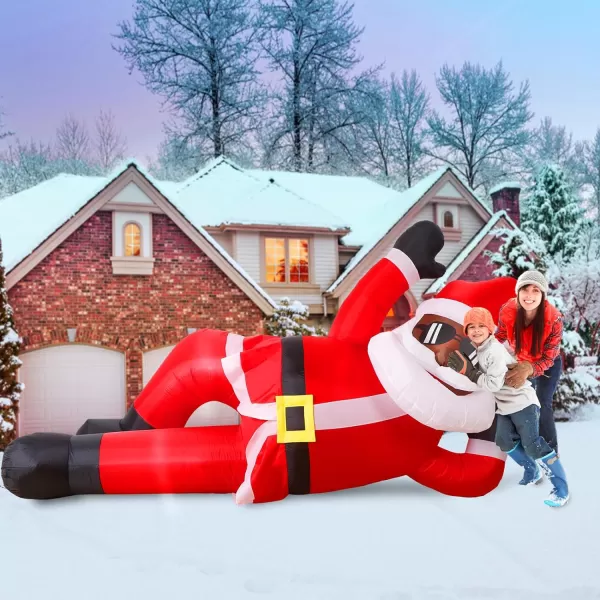 OurWarm 10FT Christmas Inflatables Outdoor Decorations Giant Christmas Inflatable Black Santa Christmas Outdoor Inflatables Christmas Blow Up Yard Decorations for Xmas Outside Lawn Yard Garden10 FT Black Santa