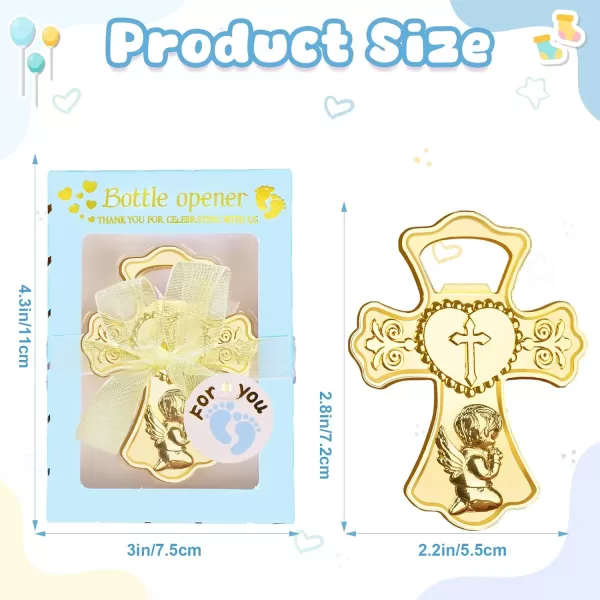 OurWarm 24PCS Baby Shower Bottle Opener Favors for Guests Prizes Gold Popping Bottle Opener Catholic Cross Gender Reveal Decor with Little Angel Boys Girls Birthday Baby Shower Return Gifts SouvenirsOurWarm 24PCS Baby Shower Bottle Opener Favors for Guests Prizes Gold Popping Bottle Opener Catholic Cross Gender Reveal Decor with Little Angel Boys Girls Birthday Baby Shower Return Gifts Souvenirs