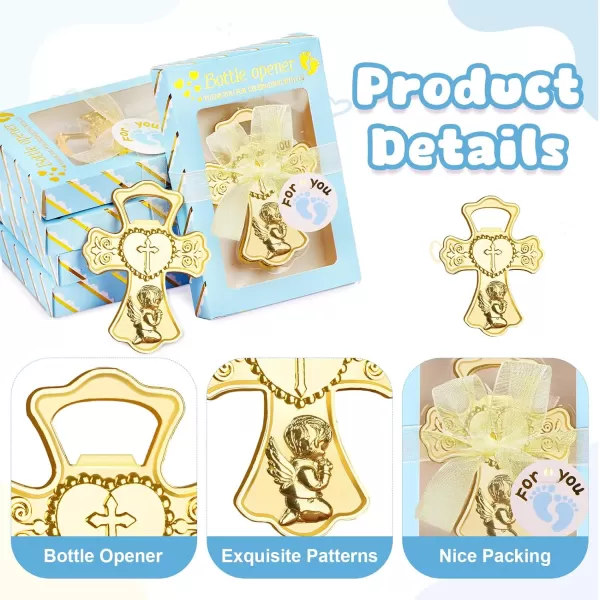 OurWarm 24PCS Baby Shower Bottle Opener Favors for Guests Prizes Gold Popping Bottle Opener Catholic Cross Gender Reveal Decor with Little Angel Boys Girls Birthday Baby Shower Return Gifts SouvenirsOurWarm 24PCS Baby Shower Bottle Opener Favors for Guests Prizes Gold Popping Bottle Opener Catholic Cross Gender Reveal Decor with Little Angel Boys Girls Birthday Baby Shower Return Gifts Souvenirs