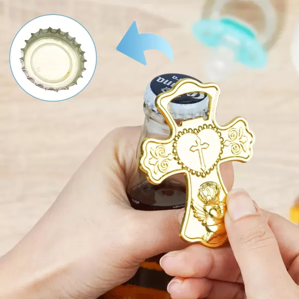 OurWarm 24PCS Baby Shower Bottle Opener Favors for Guests Prizes Gold Popping Bottle Opener Catholic Cross Gender Reveal Decor with Little Angel Boys Girls Birthday Baby Shower Return Gifts SouvenirsOurWarm 24PCS Baby Shower Bottle Opener Favors for Guests Prizes Gold Popping Bottle Opener Catholic Cross Gender Reveal Decor with Little Angel Boys Girls Birthday Baby Shower Return Gifts Souvenirs