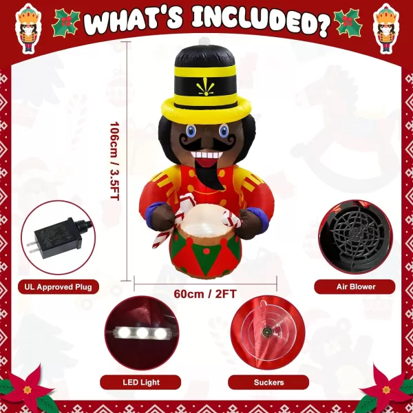 OurWarm 35 FT Christmas Inflatable Nutcracker Outdoor Decoration Christmas Blow Up Yard Decorations Broke Out from Window with LED Light Holiday Xmas Outdoor Indoor Garden Party Decor OutsideBlack Nutcracker