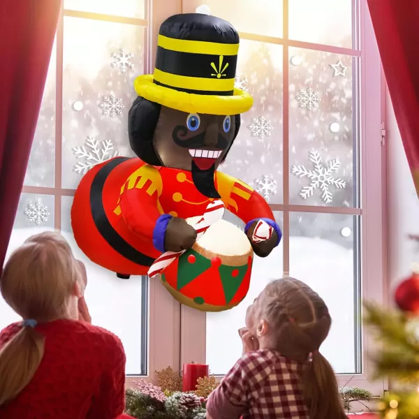 OurWarm 35 FT Christmas Inflatable Nutcracker Outdoor Decoration Christmas Blow Up Yard Decorations Broke Out from Window with LED Light Holiday Xmas Outdoor Indoor Garden Party Decor OutsideBlack Nutcracker