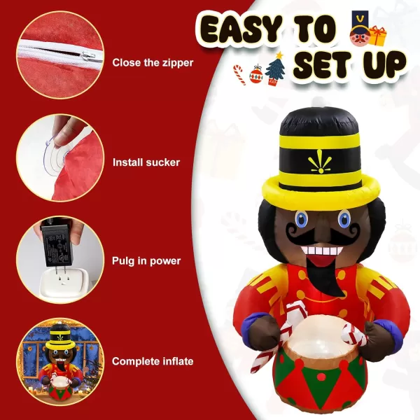 OurWarm 35 FT Christmas Inflatable Nutcracker Outdoor Decoration Christmas Blow Up Yard Decorations Broke Out from Window with LED Light Holiday Xmas Outdoor Indoor Garden Party Decor OutsideBlack Nutcracker