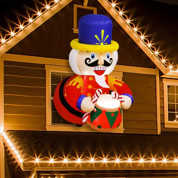 OurWarm 35 FT Christmas Inflatable Nutcracker Outdoor Decoration Christmas Blow Up Yard Decorations Broke Out from Window with LED Light Holiday Xmas Outdoor Indoor Garden Party Decor OutsideWhite Nutcracker