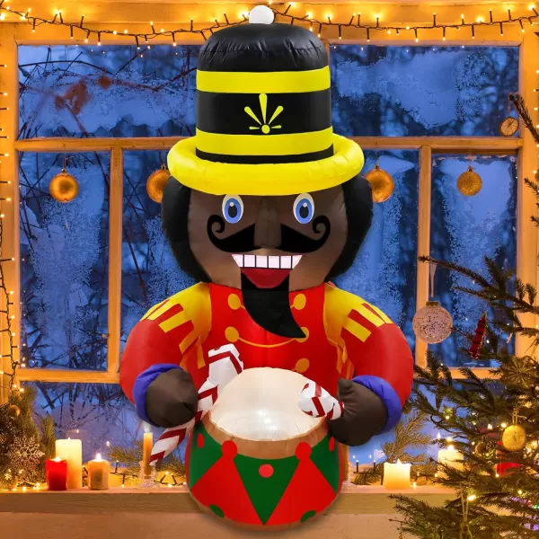 OurWarm 35 FT Christmas Inflatable Nutcracker Outdoor Decoration Christmas Blow Up Yard Decorations Broke Out from Window with LED Light Holiday Xmas Outdoor Indoor Garden Party Decor OutsideBlack Nutcracker
