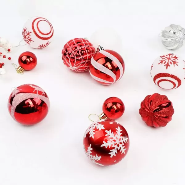 OurWarm 36ct Christmas Ball Ornaments Shatterproof Christmas Tree Decorations Balls Large 70mm276quot for Christmas Tree Holiday Wedding Party Decorations Red and White