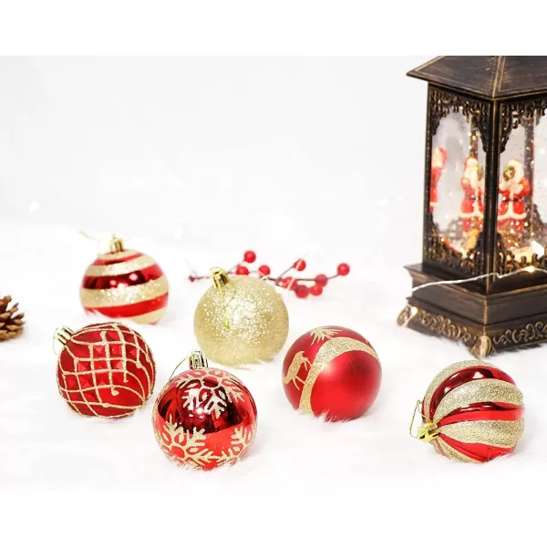 OurWarm 36pcs Christmas Ball Ornaments 70mm276quot Red and Gold Shatterproof Christmas Ornaments Sets for Christmas Tree Decorations Holiday Home Party Decorations Tree Ornaments