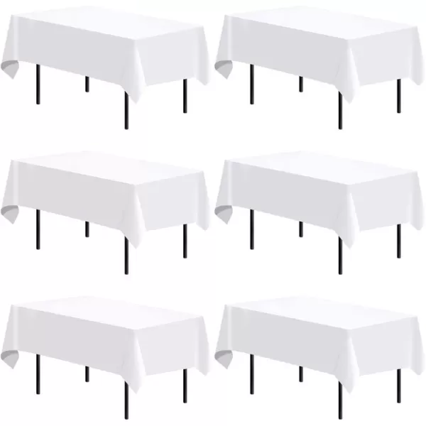 OurWarm 6PCS White Tablecloth 60 x 120 Inch Rectangle 6 Feet Table Cloth  Stain and Wrinkle Resistant Washable Polyester Table Cover for Dining Table Buffet Parties and CampingOurWarm 6PCS White Tablecloth 60 x 120 Inch Rectangle 6 Feet Table Cloth  Stain and Wrinkle Resistant Washable Polyester Table Cover for Dining Table Buffet Parties and Camping