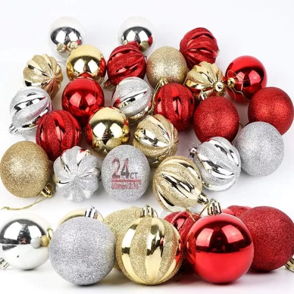 OurWarm Christmas Ornaments Balls 24 Pcs Shatterproof Christmas Tree Ornaments Christmas Decorations for Xmas Tree Party Holiday Home Decor