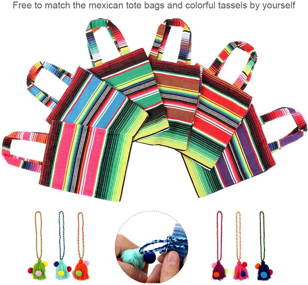 OurWarm 10 x 8 Inches Handwoven Mexican Tote Favor Bags Mexican Fiesta Party Bag with Colorful Tassels for Mexican Party Decorations Fiesta party supplies Set of 6OurWarm 10 x 8 Inches Handwoven Mexican Tote Favor Bags Mexican Fiesta Party Bag with Colorful Tassels for Mexican Party Decorations Fiesta party supplies Set of 6