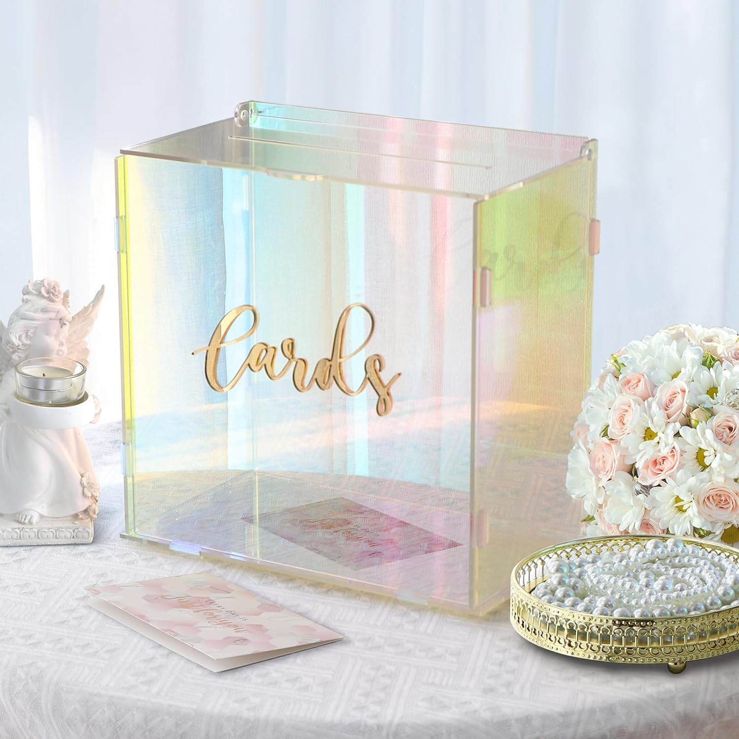 OurWarm Acrylic Wedding Card Box with String Light Colorful Gift Card Box for Wedding Decorations for Reception Money Box for Party Reception Anniversary Birthday Graduation Card BoxOurWarm Acrylic Wedding Card Box with String Light Colorful Gift Card Box for Wedding Decorations for Reception Money Box for Party Reception Anniversary Birthday Graduation Card Box
